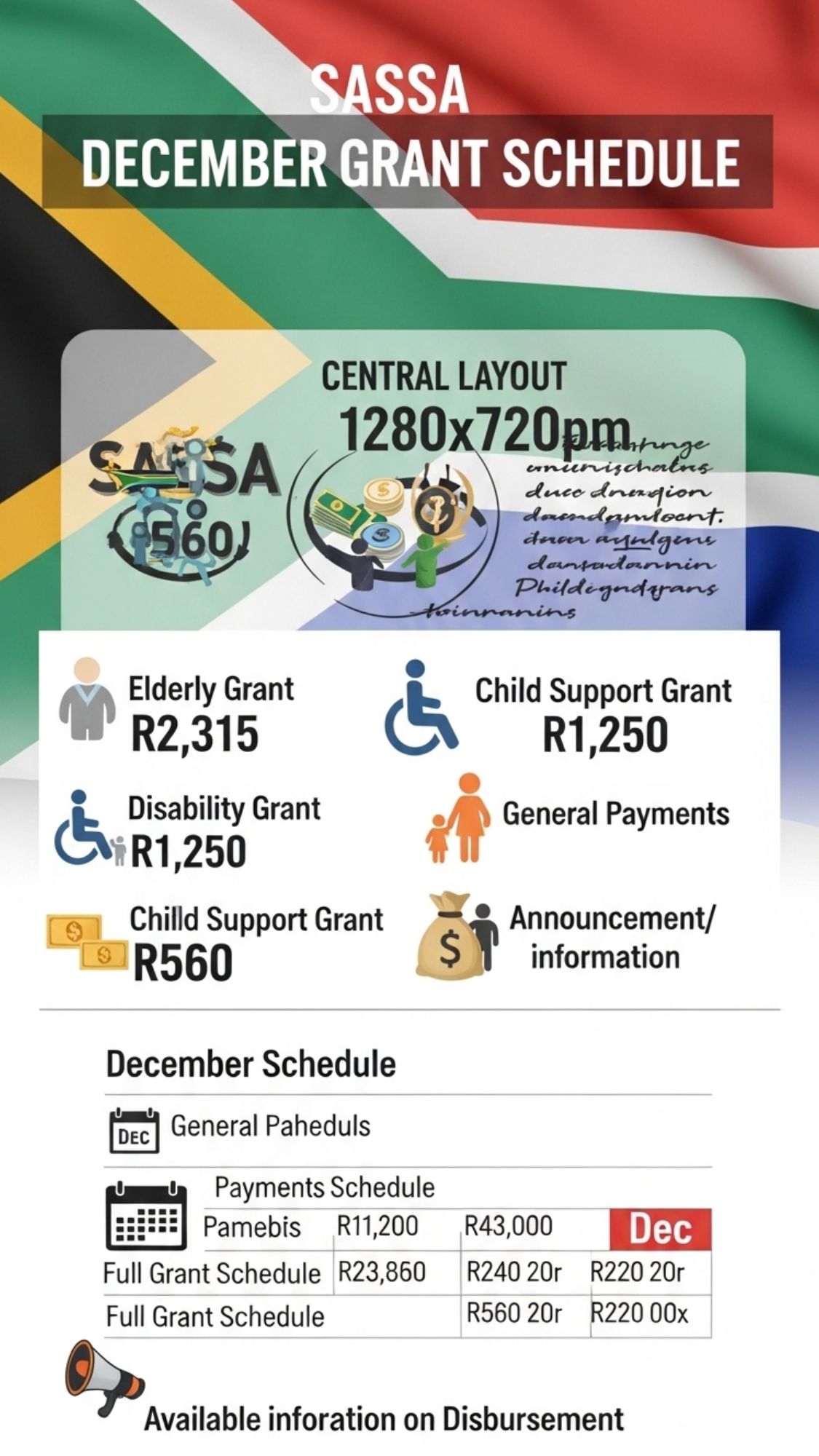 SASSA publishes full December grant schedule
