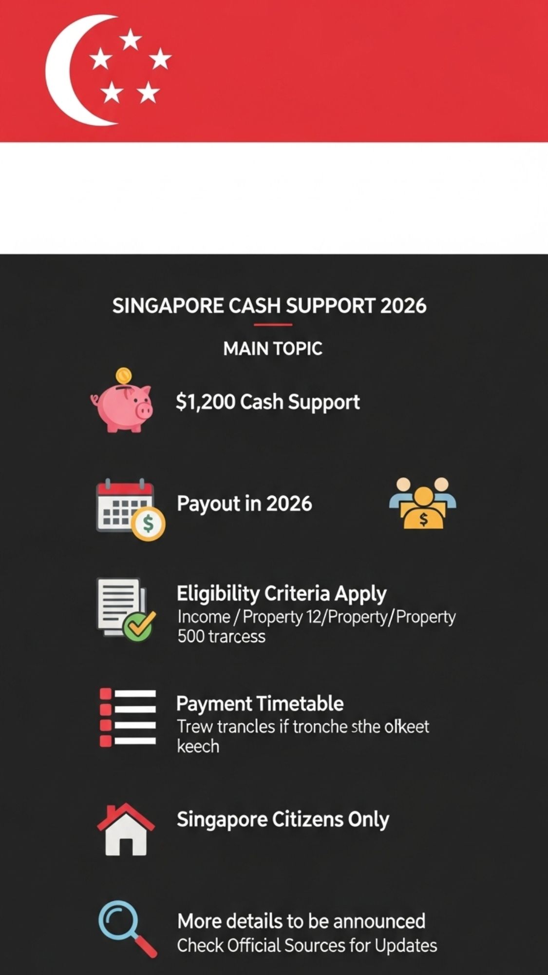 Singapore Citizens $1,200 Cash Support in 2026