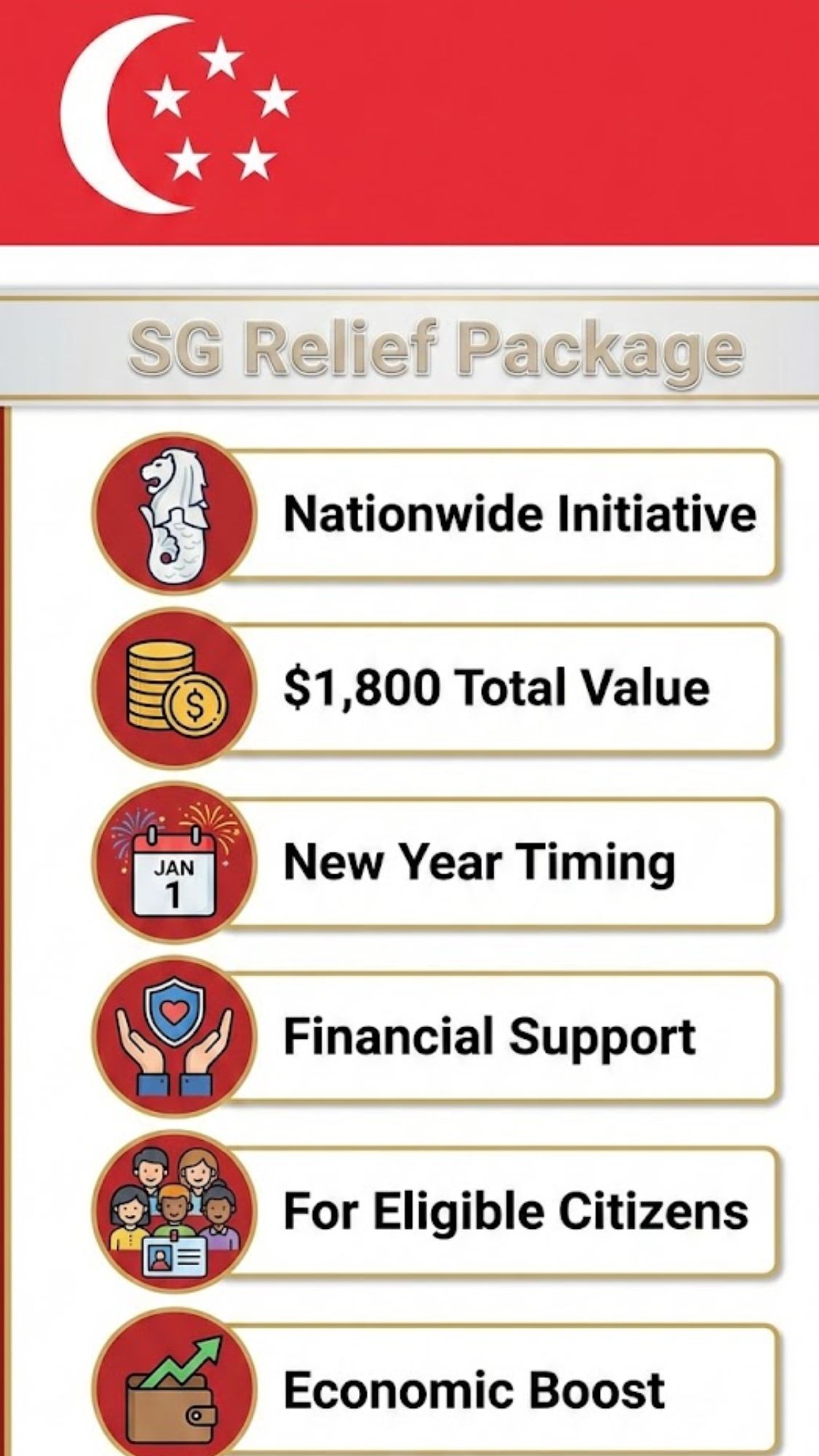 Singapore Announces $1,800 