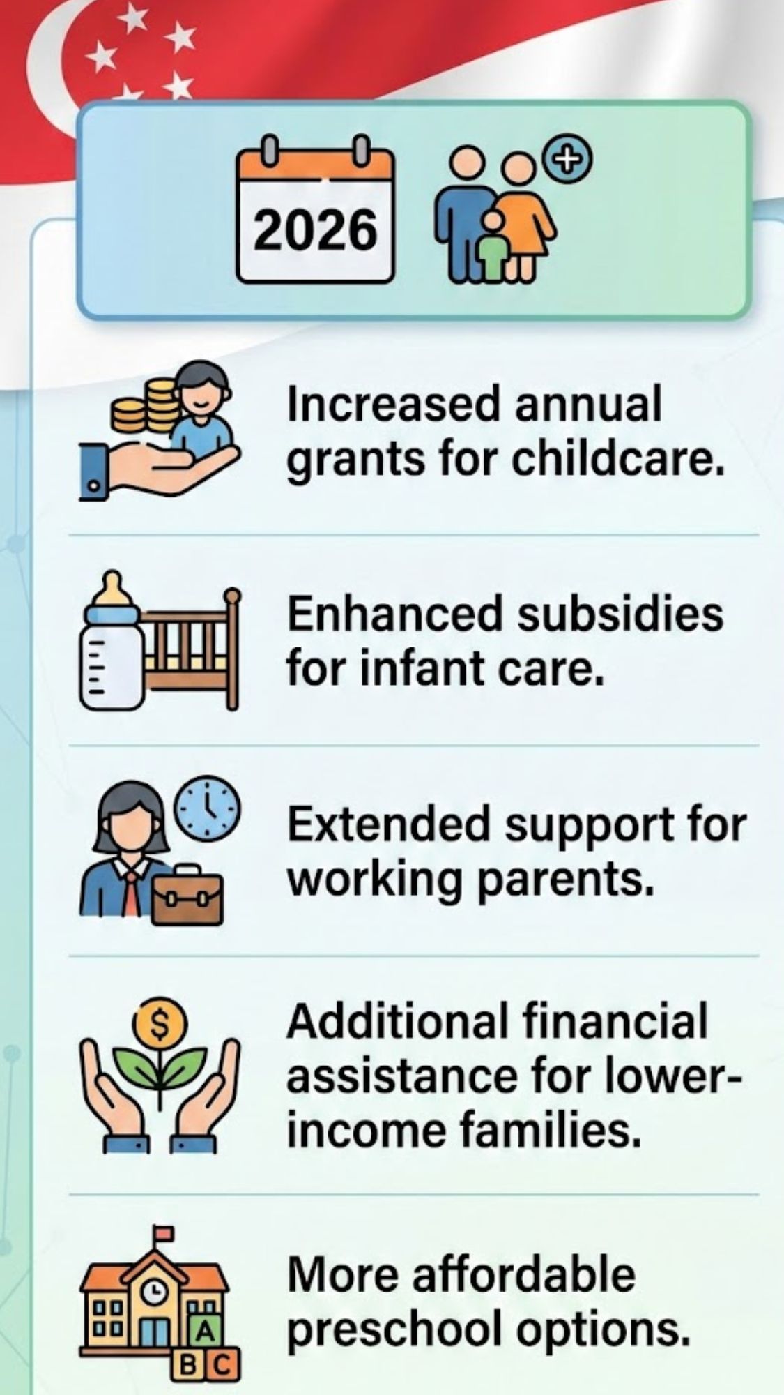 Singapore family and childcare grants